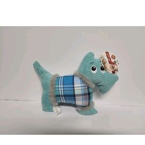 NEW Pet Central Blue Dog Reindeer CHEW TOY Makes Sound